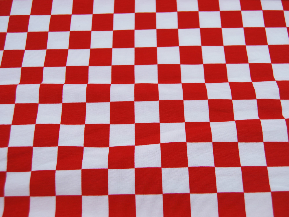 REST Jersey - Check 2 cm- Rot Weiß Karo 0,75m 2
