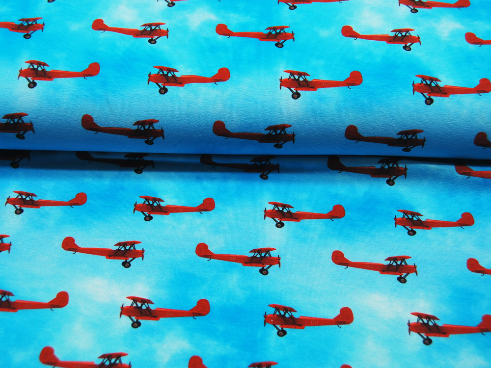 Jersey - Rote Flugzeuge auf blauem Himmel - 0,5 Meter 3