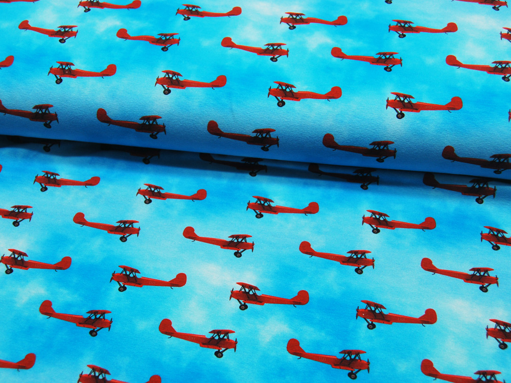 Jersey - Rote Flugzeuge auf blauem Himmel - 0,5 Meter 4