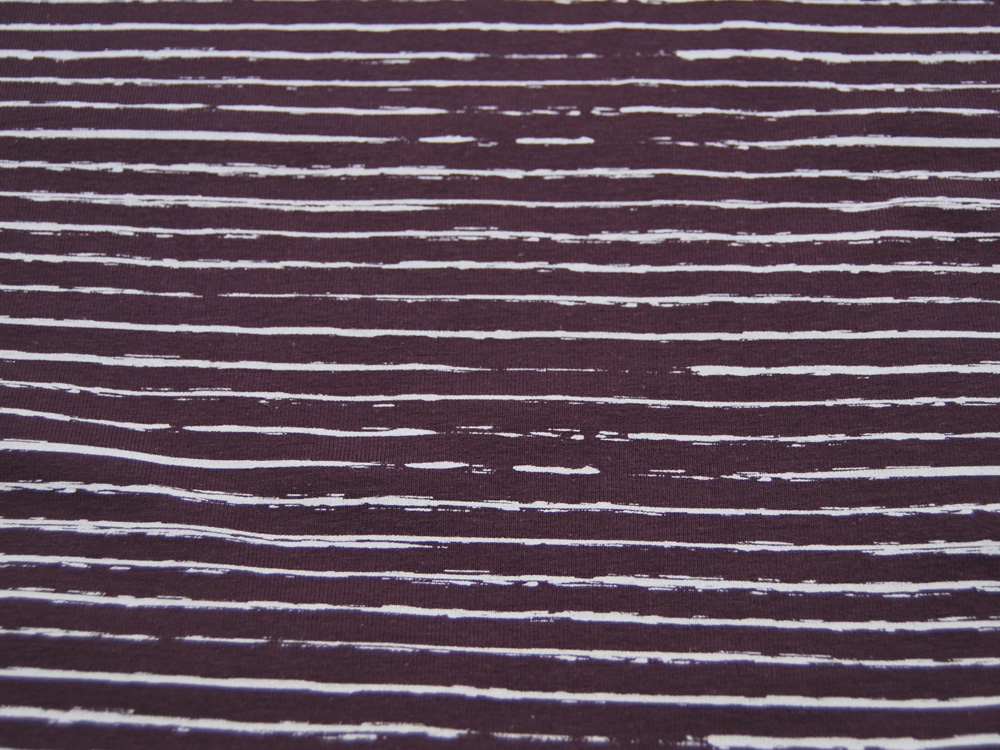 Jersey - Streifen in Weiß auf Mauve / Lila - 05 Meter 2