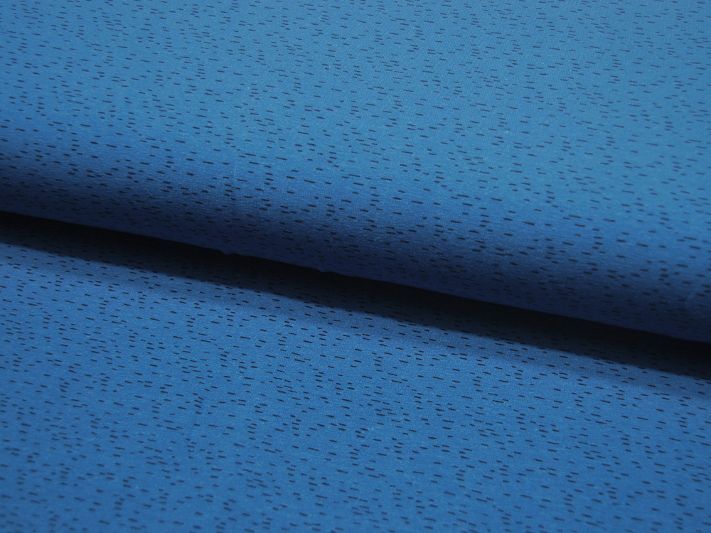 Jersey - Strichmuster - Dunkelblau auf Blau - 0,5 Meter