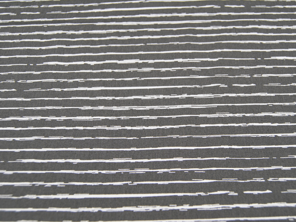 Baumwolle - Weiße Streifen auf Dunkelgrau - 0,5 m 2