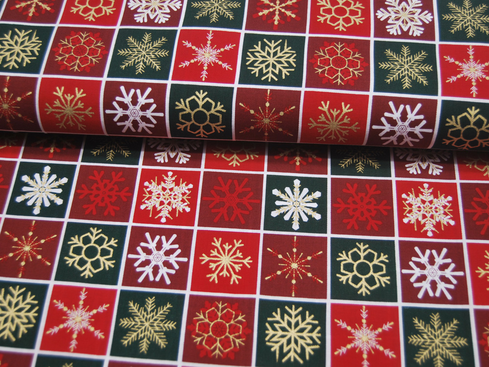 Baumwolle - Weihnachten - Weihnachtssterne Patchwork - 0.5m 3