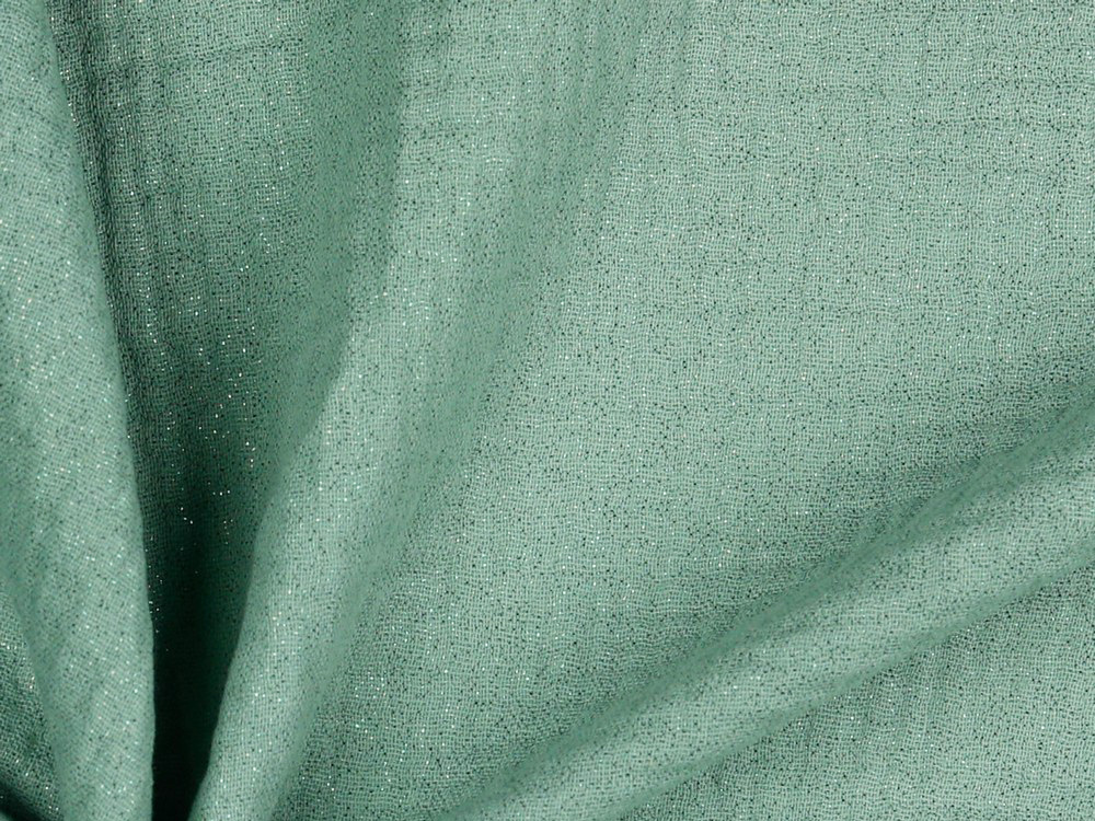 Musselin/Double Gauze - Glitter - Nile / Smaragd mit Glitzer 05 m