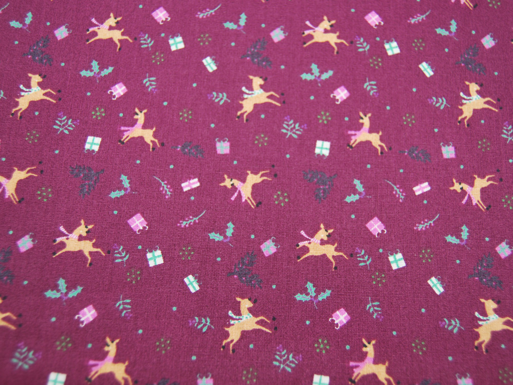 Baumwolle Poplin - Reindeer - Weihnachtliche Muster mit Rentier - 0.5m 3