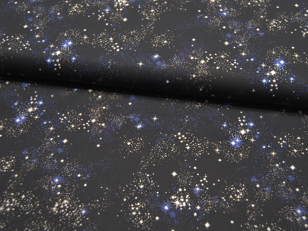 Baumwolle - Tinholt - Sternenhimmel auf Dunkelblau - 0,5m 4