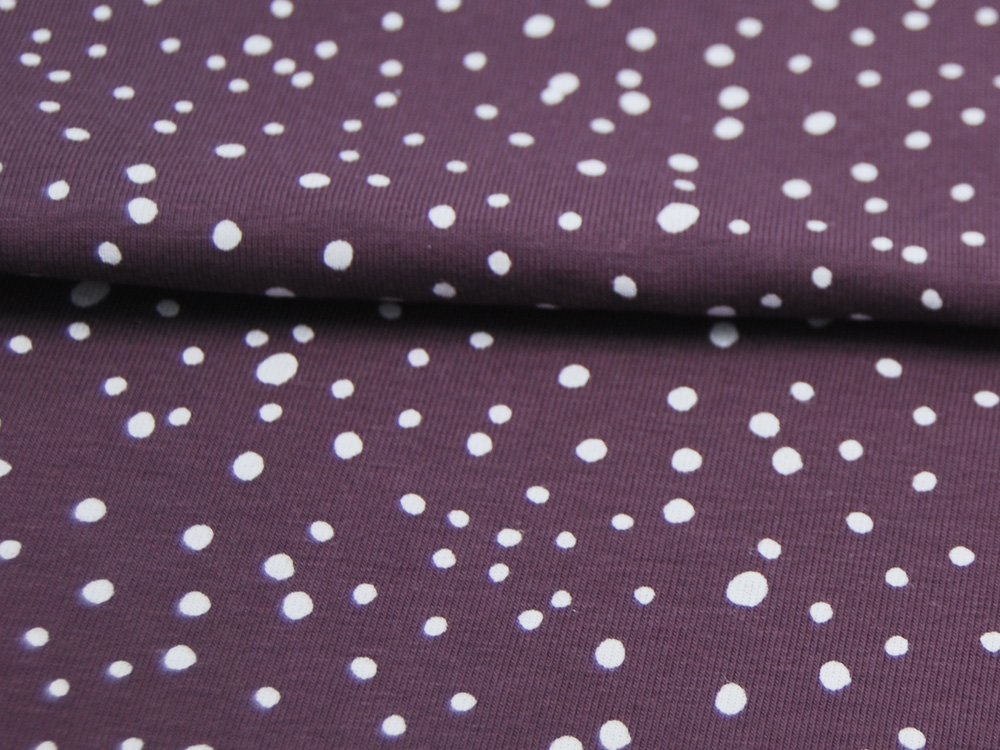 JERSEY - Dots - Weiß auf Mauve / Lila - Punkte - 0,5m 4