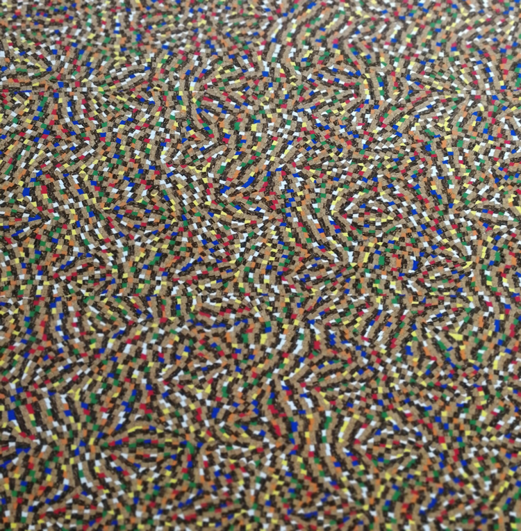 Korkstoff mit bunten Mosaik - Stück 50 x 65 cm