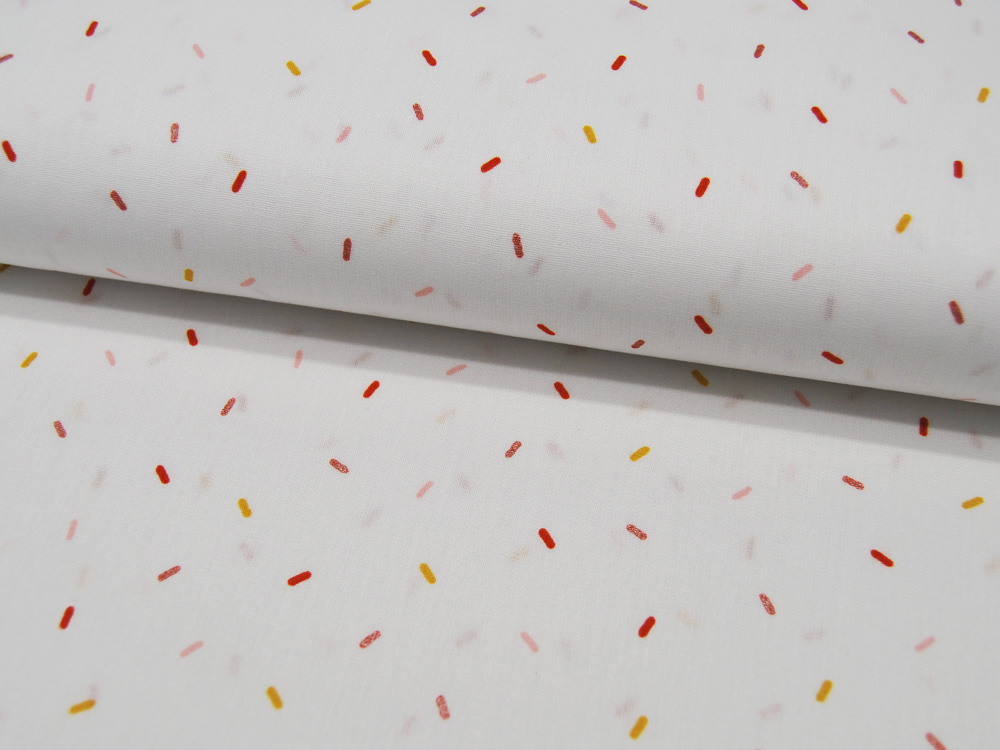 Baumwolle - Glitter Joyful Stripes - Konfetti auf Weiß - 05 Meter 3