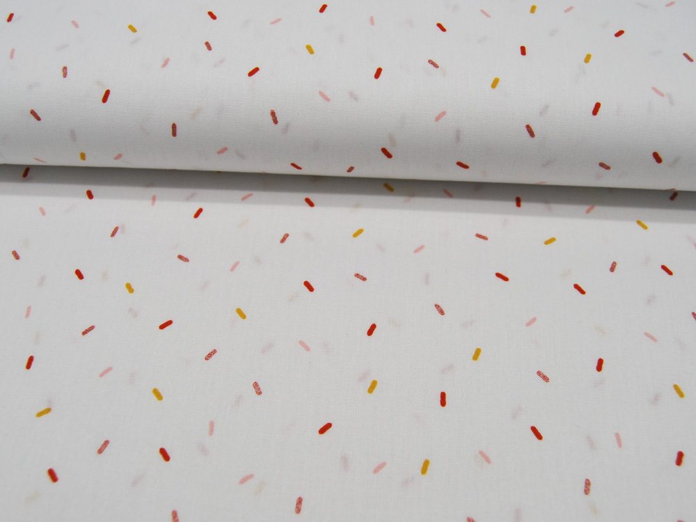 Baumwolle - Glitter Joyful Stripes - Konfetti auf Weiß - 0.5 Meter 4