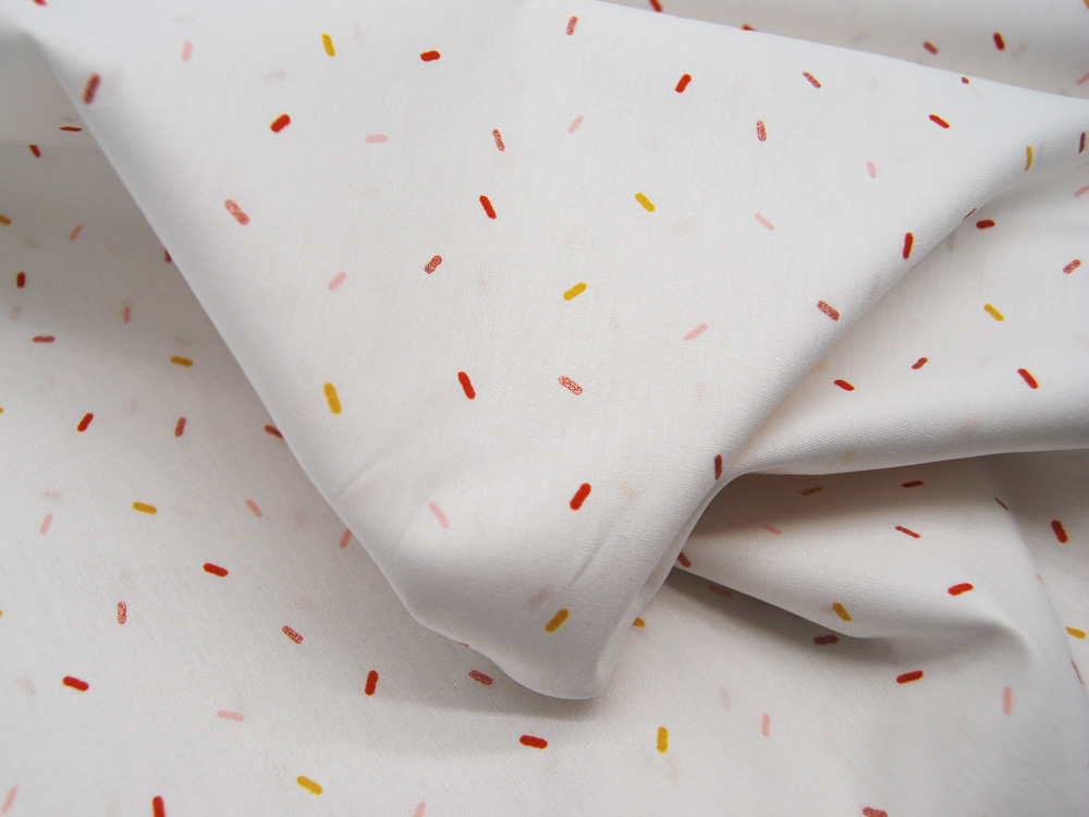 Baumwolle - Glitter Joyful Stripes - Konfetti auf Weiß - 05 Meter