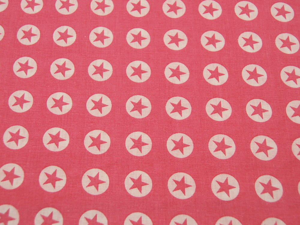 Baumwolle - Sterne im Kreis - auf Pink 0,5m 2