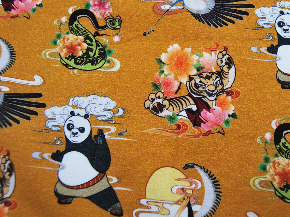 Jersey - Lizenz - Kung Fu Panda mit Tiger und Schlange auf Senf / Gelb - 0.5 Meter 3