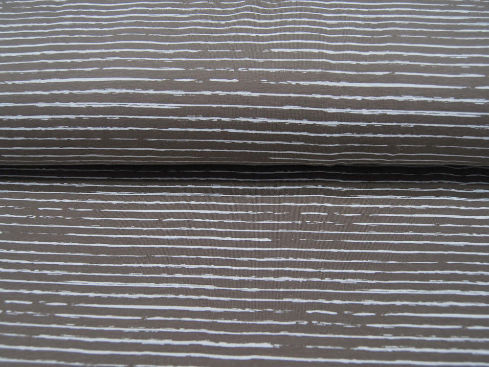 Jersey - Streifen in Taupe - Weiß - 05 Meter 3