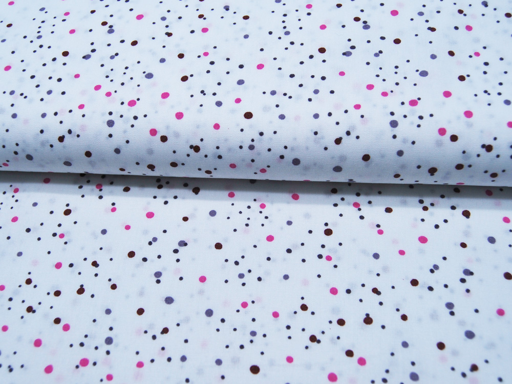 REST 0,4m Baumwolle - Dots - Fuchsia - Punkte auf Weiß 2