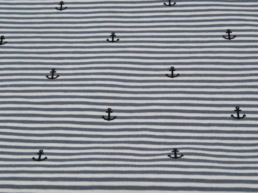 REST 0,7m Jersey - Grau-Weiß mit Ankern 3
