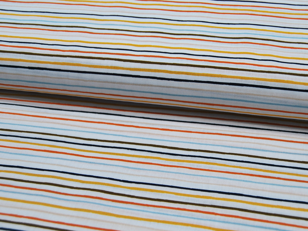 Baumwolle - Stripe an Space -Streifen auf Weiß 0,5 meter