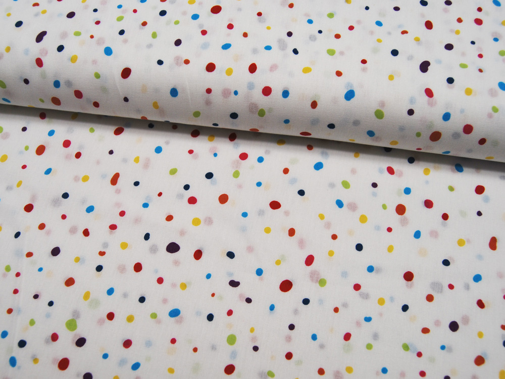 Baumwolle - Snoozy Fabrics - Kleine Punkte - Bunt 0,5m 2