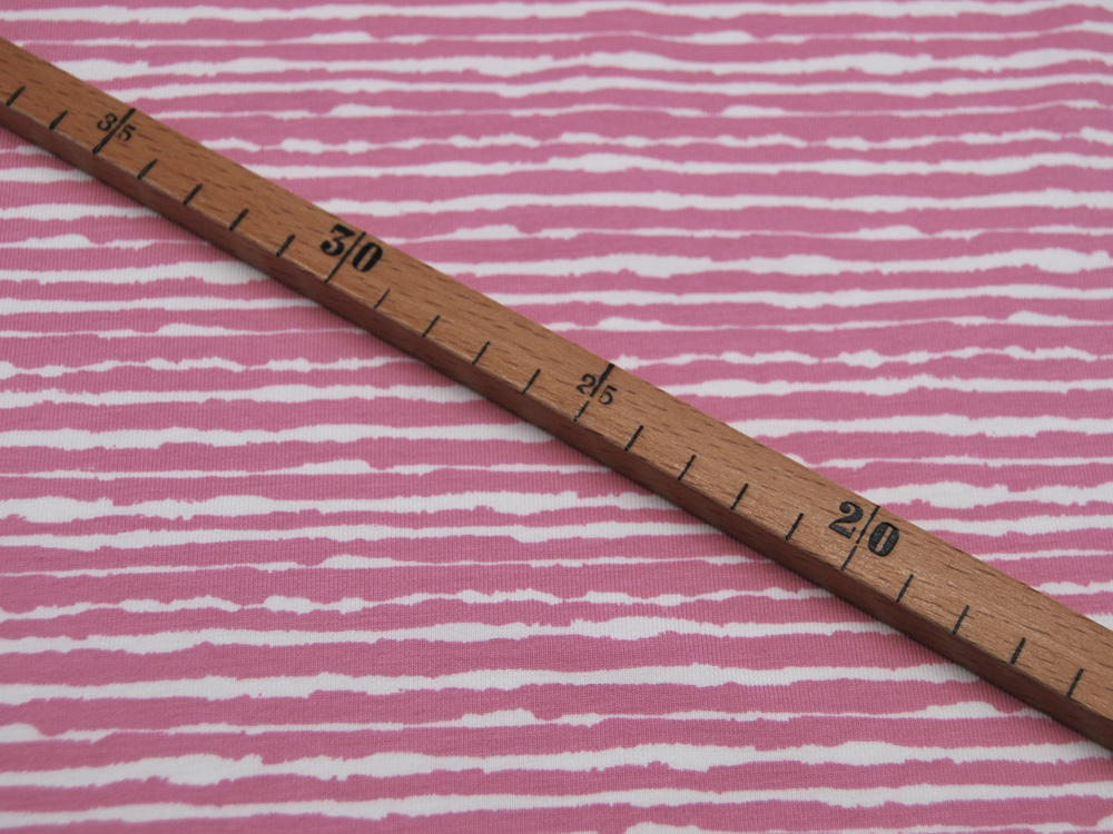 Jersey - Wilde Streifen in Rosa - Weiß - 0.5 Meter 2