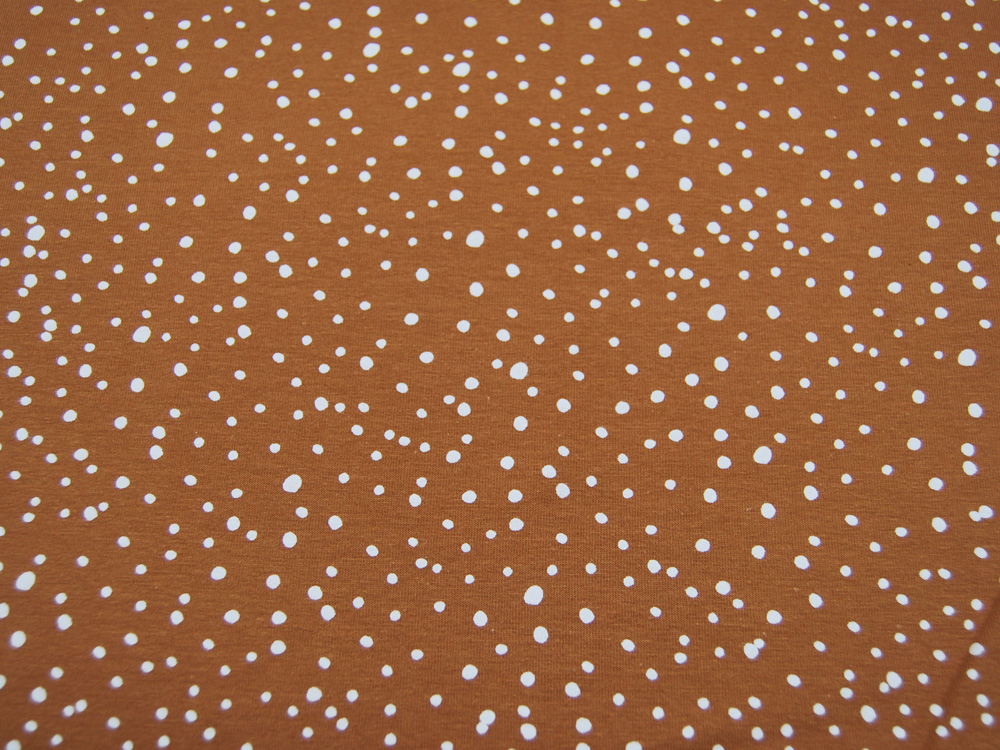 JERSEY - Dots - Weiß auf Caramel - Punkte - 05m 3
