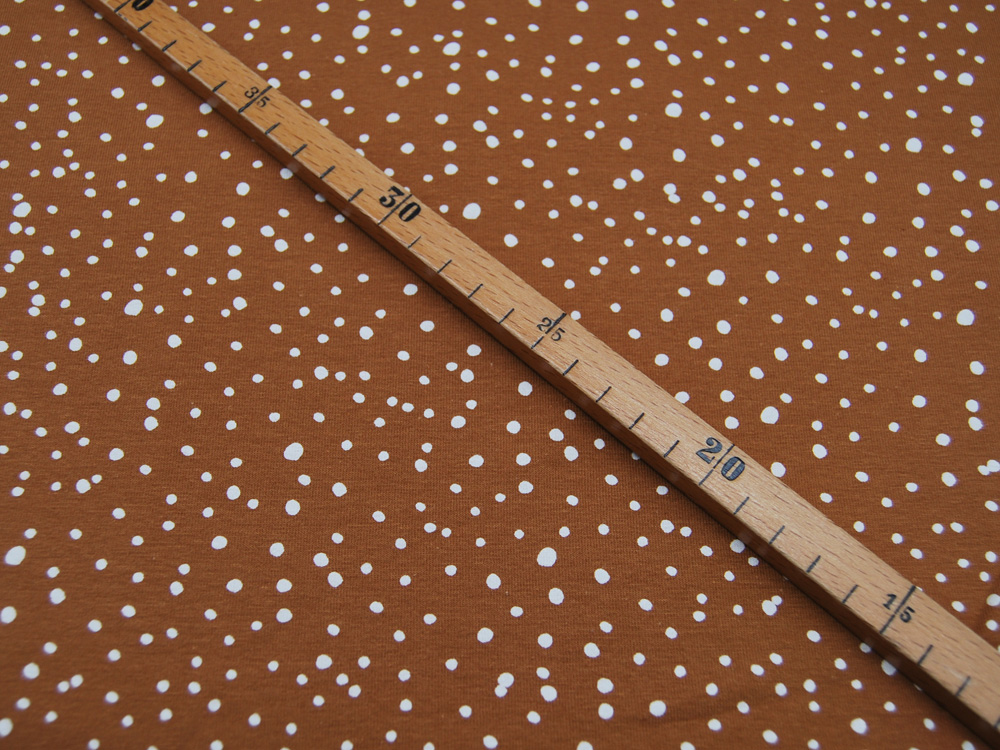 JERSEY - Dots - Weiß auf Caramel - Punkte - 0,5m 4
