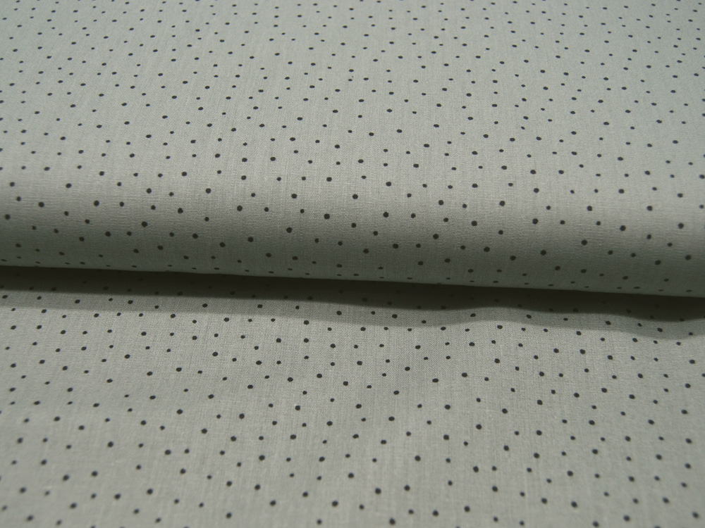 Baumwolle - Dots - Schwarze Minipunkte auf Dusty Green 0,5m