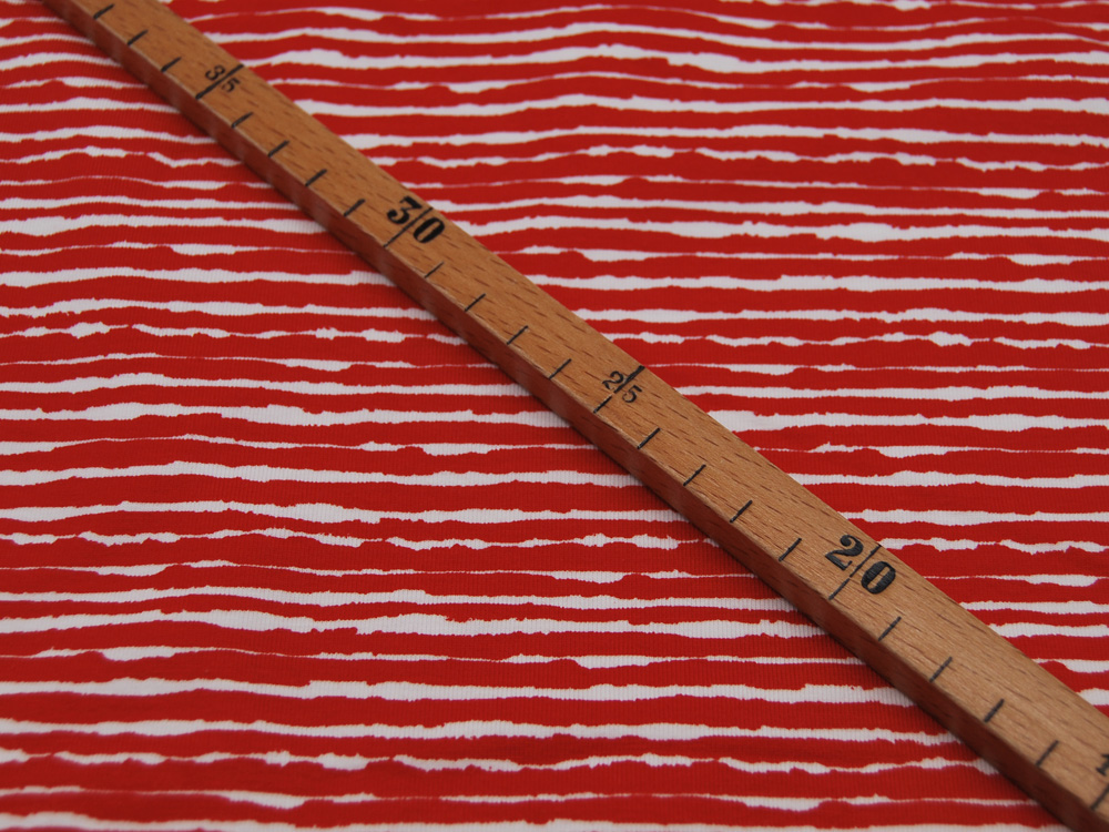 Jersey - Wilde Streifen in Rot - Weiß - 05 Meter 2