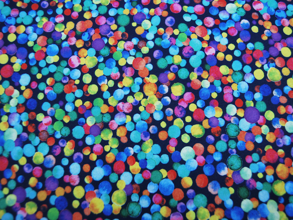 Softshell - Bunte Dots auf Nachtblau - 05 Meter