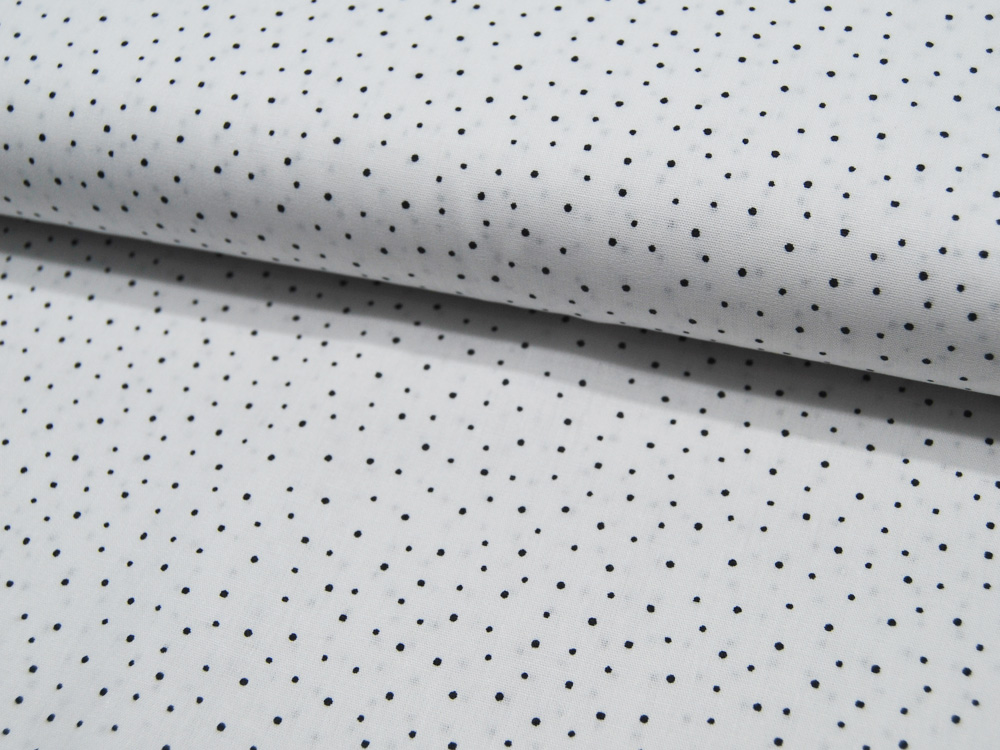Baumwolle - Dots - Schwarze Minipunkte auf Weiß 0,5m