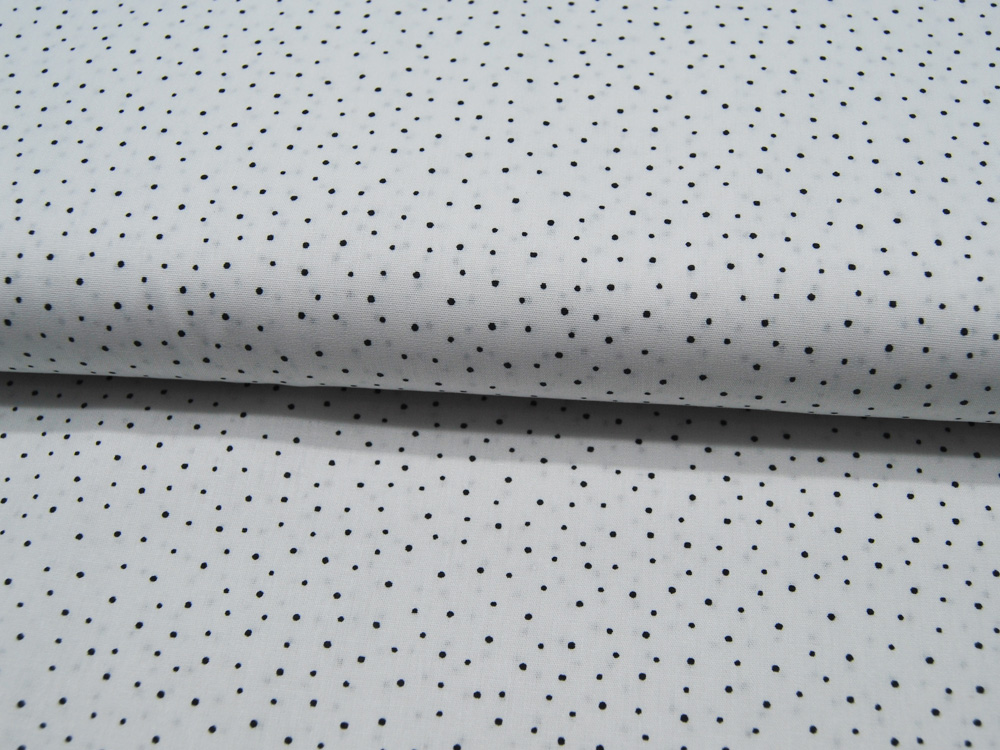 Baumwolle - Dots - Schwarze Minipunkte auf Weiß 05m 2