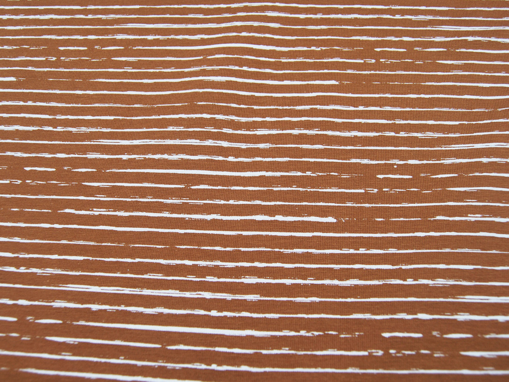 Jersey - Streifen in Caramel - Weiß - 0.5 Meter 3
