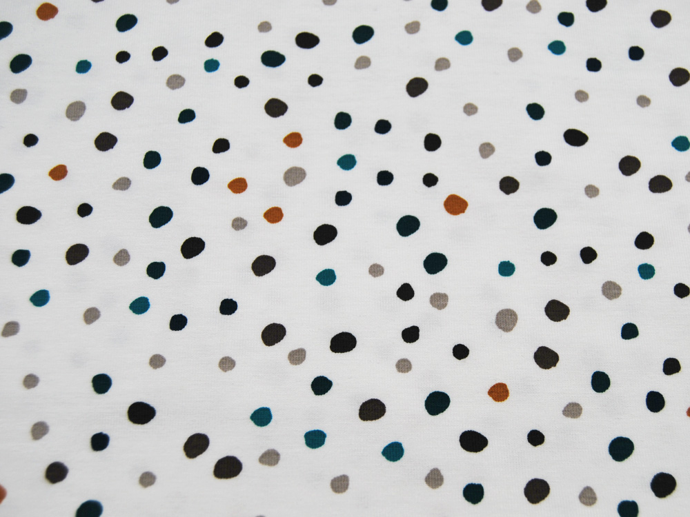 Jersey - Doodle Dots - Punkte auf Cremeweiß 0.5 Meter