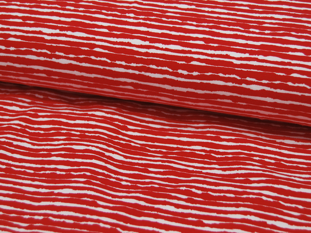 Jersey - Wilde Streifen in Rot - Weiß - 0.5 Meter 4