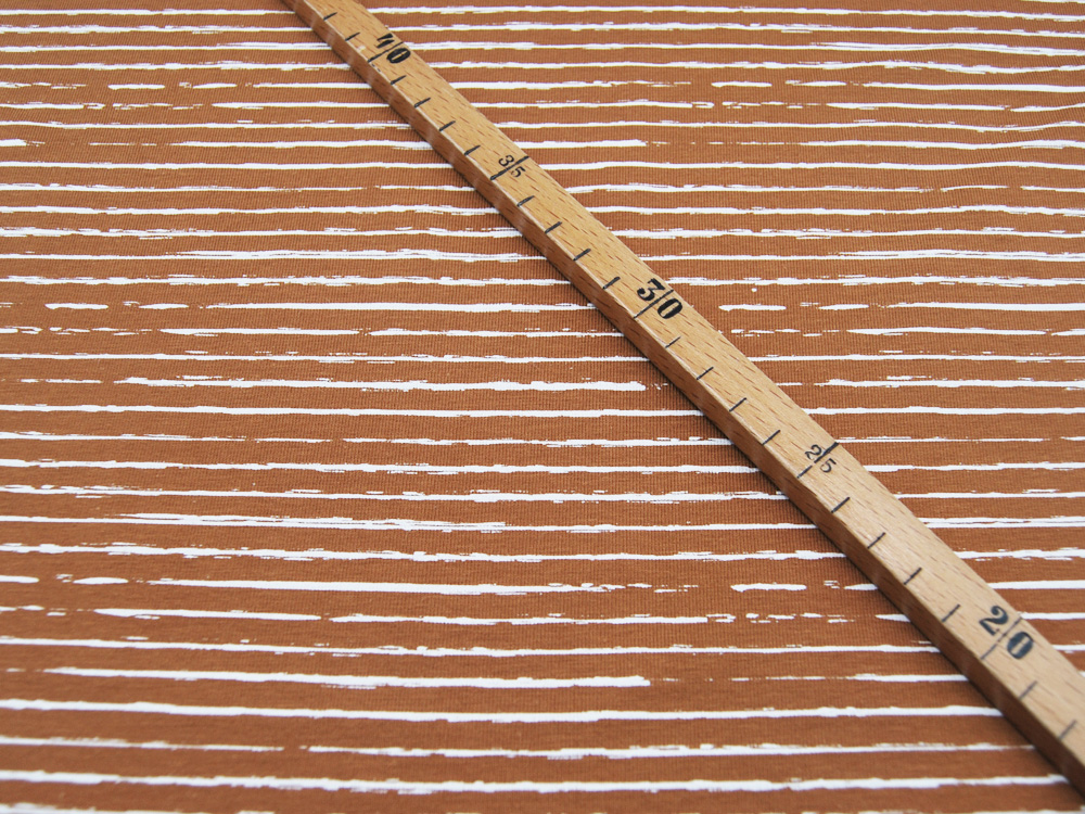 Jersey - Streifen in Caramel - Weiß - 0.5 Meter 4