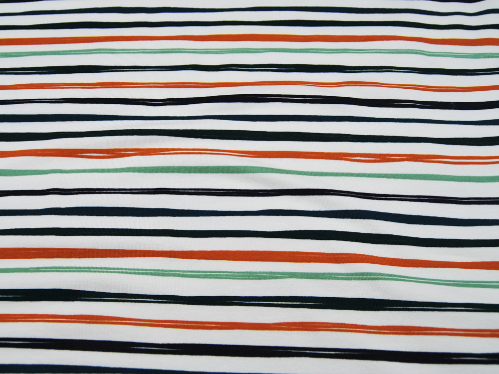 French Terry - Stripes off White - Streifen auf Weiß - 05m 3