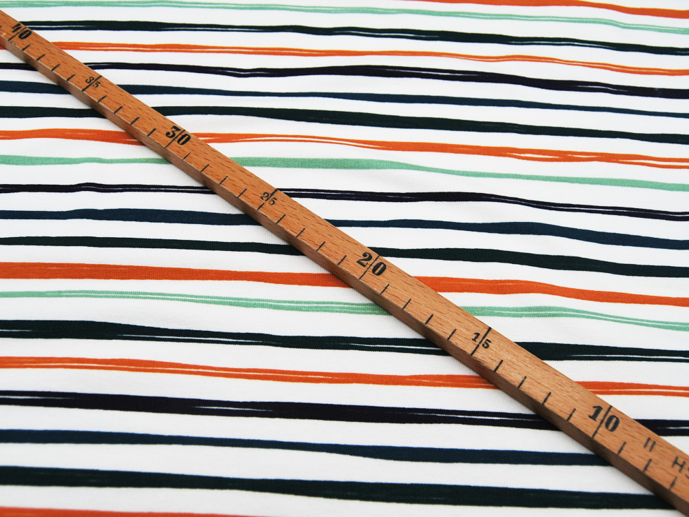 French Terry - Stripes off White - Streifen auf Weiß - 05m 4
