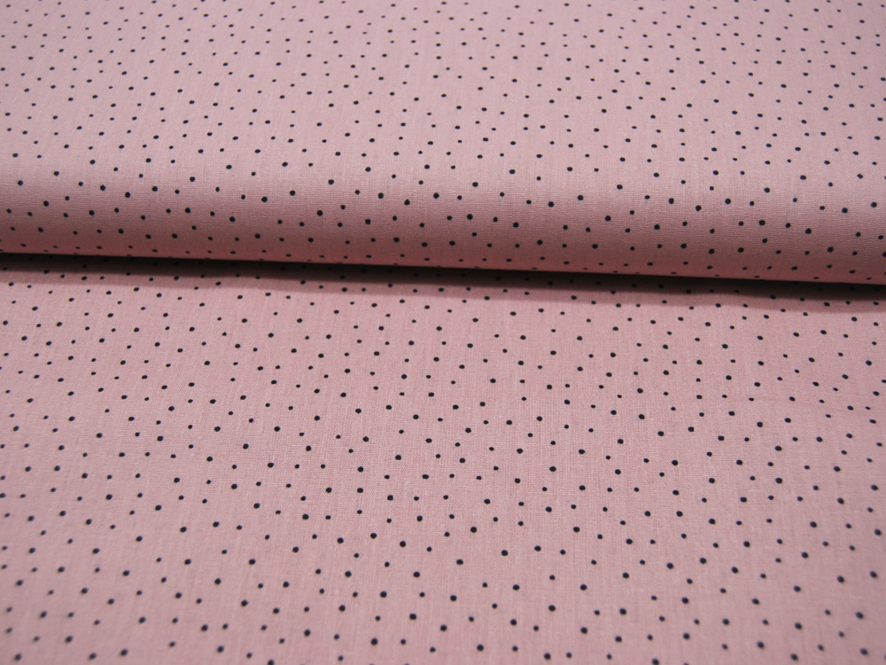 Baumwolle - Dots - Schwarze Minipunkte auf Dusty Pink 0,5m 3