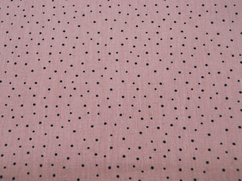 Baumwolle - Dots - Schwarze Minipunkte auf Dusty Pink 0,5m