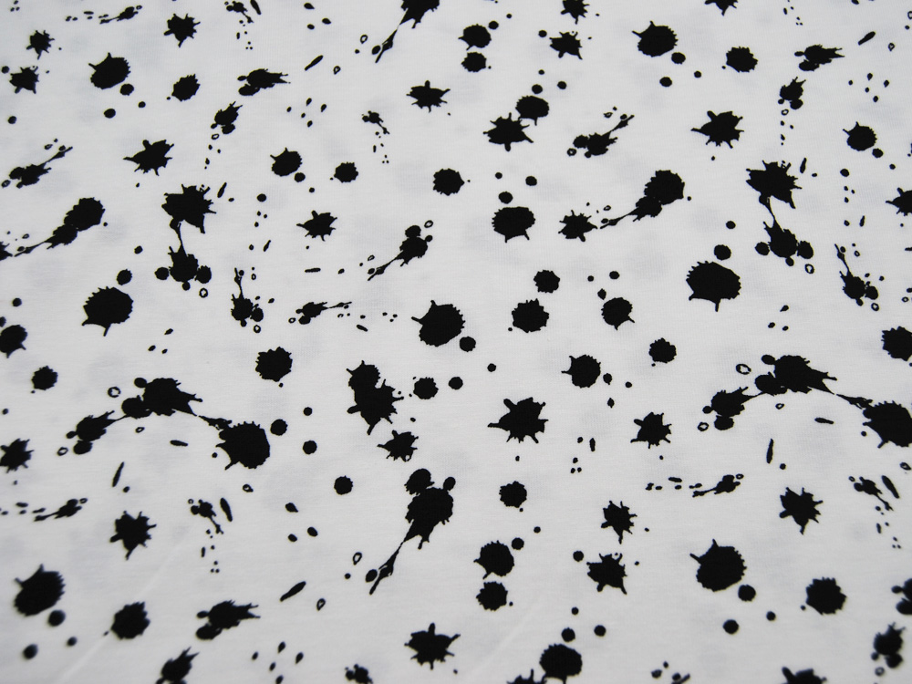 Jersey - Splatter - Schwarz auf Weiß 0.5 Meter 2