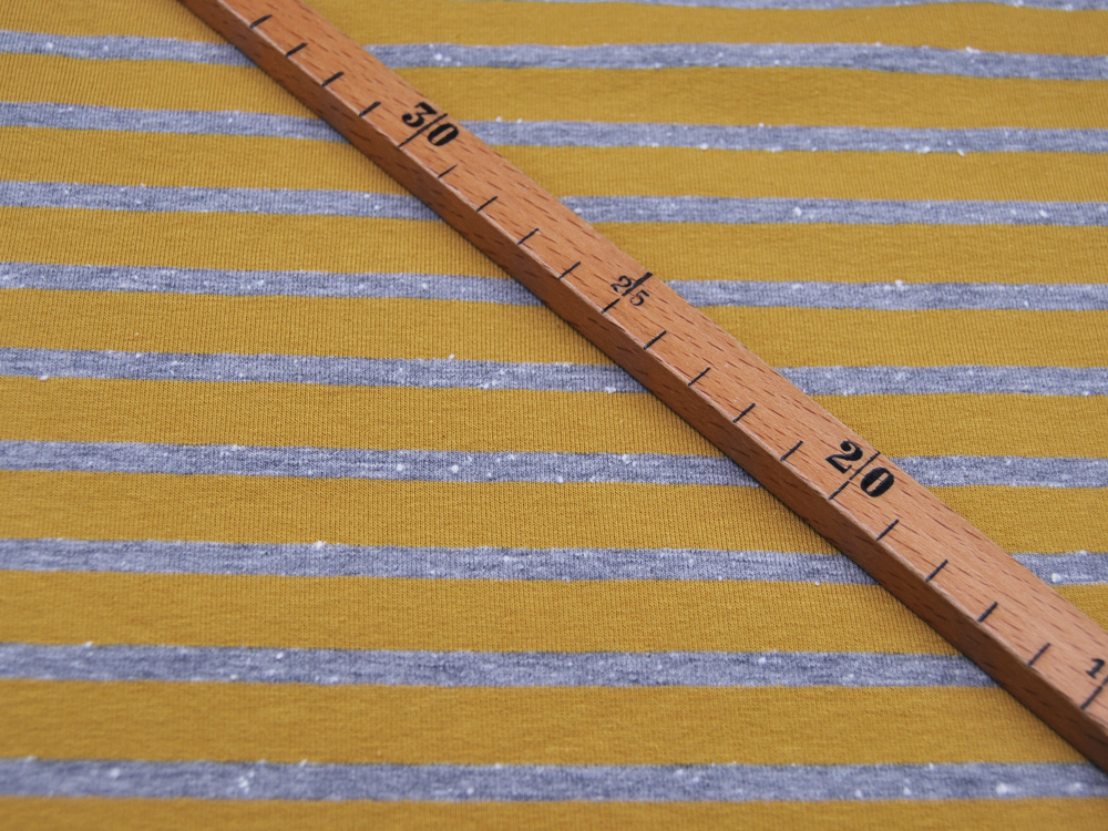 REST Sweat - Melange Stripes - Streifen in Senf Graumeliert - 0,6m 3