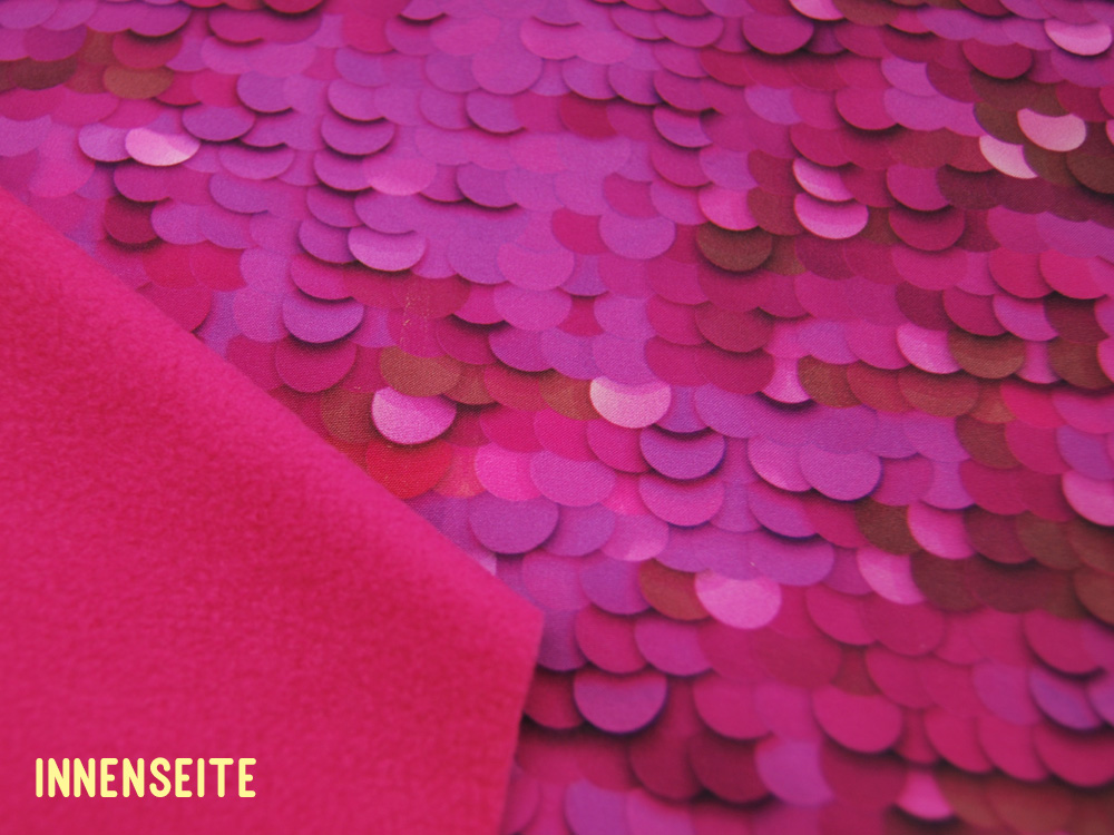 Softshell - Paillettenmuster in Pink/Beere - 05 Meter 4