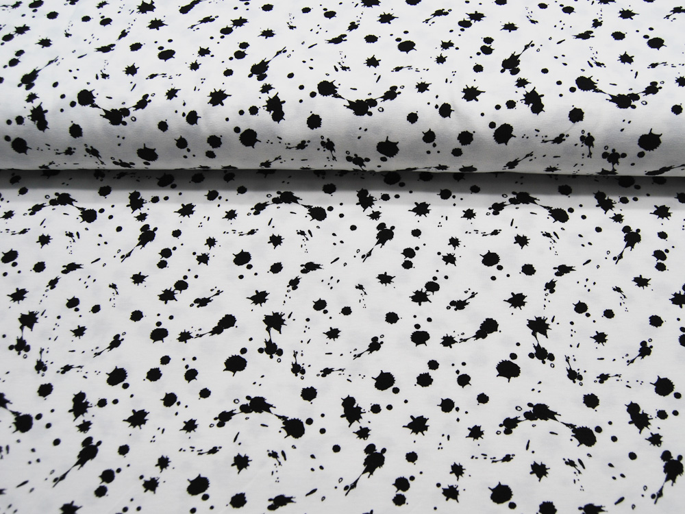 Jersey - Splatter - Schwarz auf Weiß 0.5 Meter 4