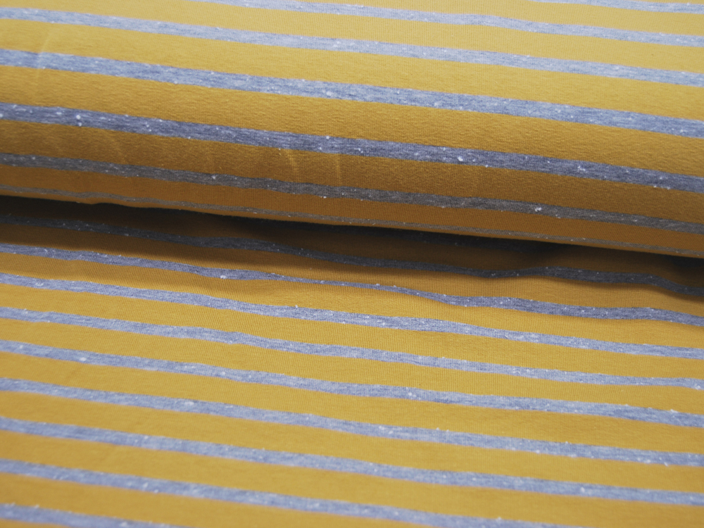Sweat - Melange Stripes - Streifen in Senf Graumeliert - 05m 4