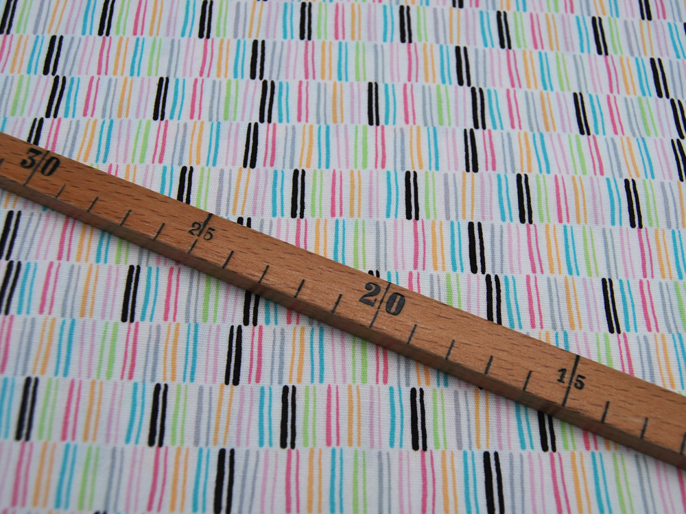 Baumwolle - Xavi - Short Stripes - Kleine Striche auf Weiß 05m 4