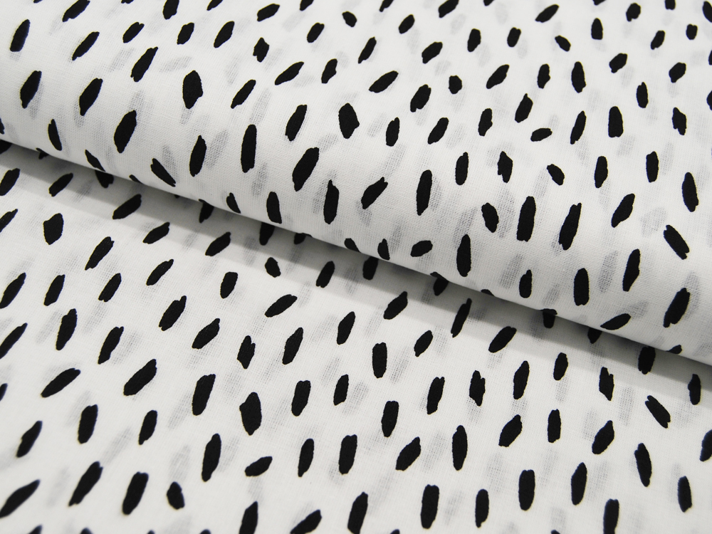 REST Baumwolle - Stripes / Kleine Streifen - Schwarz auf Weiß 0,4m