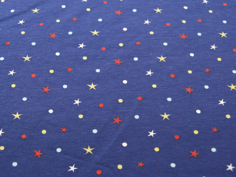 Jersey - Punkte und Sterne auf Blau - 05 Meter 2