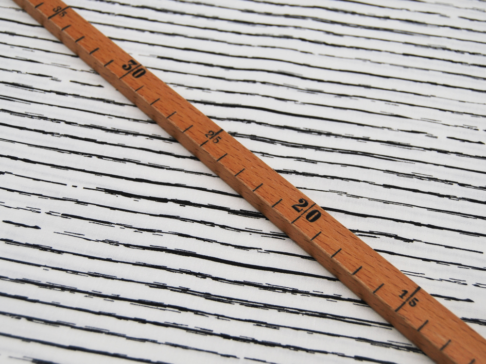 Baumwolle - Schwarze Streifen auf Cremeweiß - 0,5 m 3