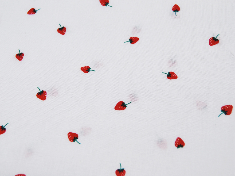 Mini Strawberry - Erdbeeren auf Weiß - Baumwolle 05 m 3