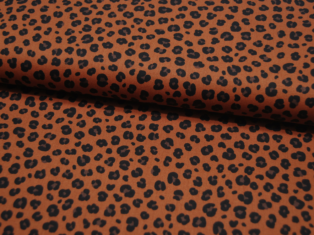 REST Baumwolle - Animal Skin - Leopardenmuster auf Rost - 0,4 m 4