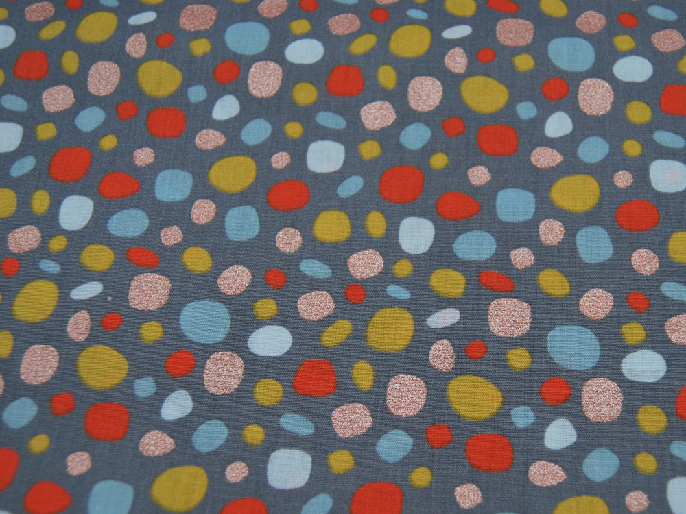 Baumwolle - Glitter Dots - auf Steingrau / Rock Grey - 0.5 Meter 3